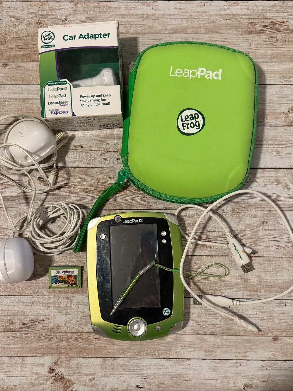 LeapFrog LeapPad2 Kids Learning Tablet with Green Carry Case